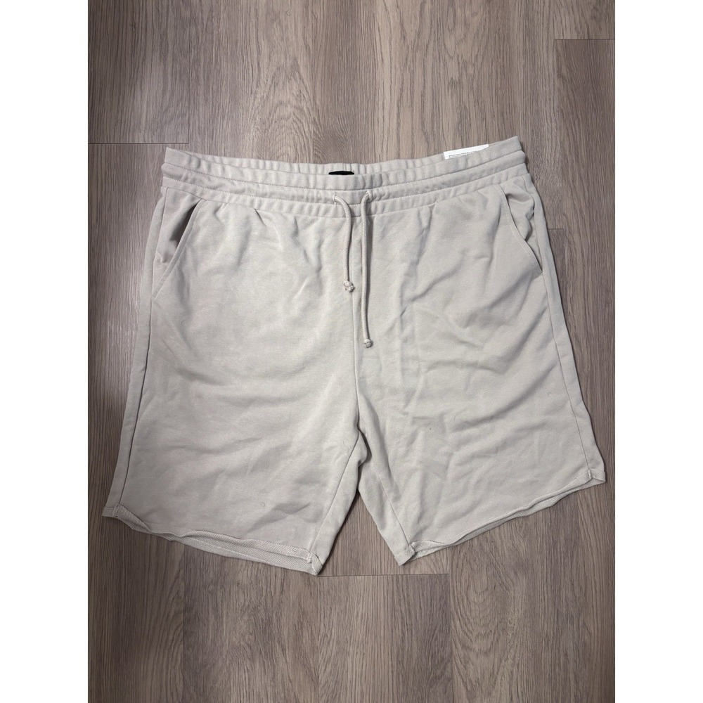 H&M Shorts Mens 2XL Beige Drawstring Lounge Casual Cotton Blend Sweat Shorts